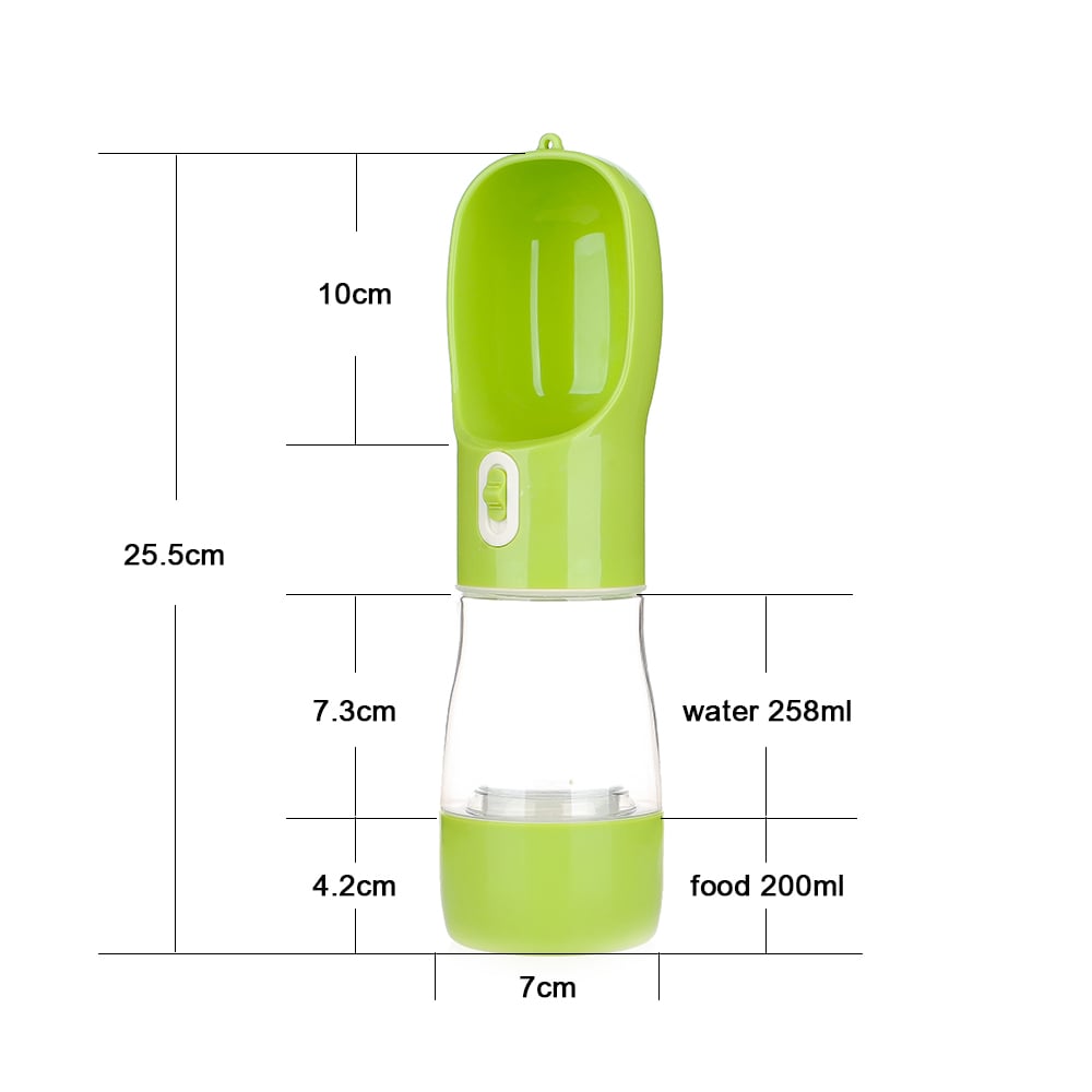 HydroPaws Portable 2 in 1 Pet Water Bottle with feeder