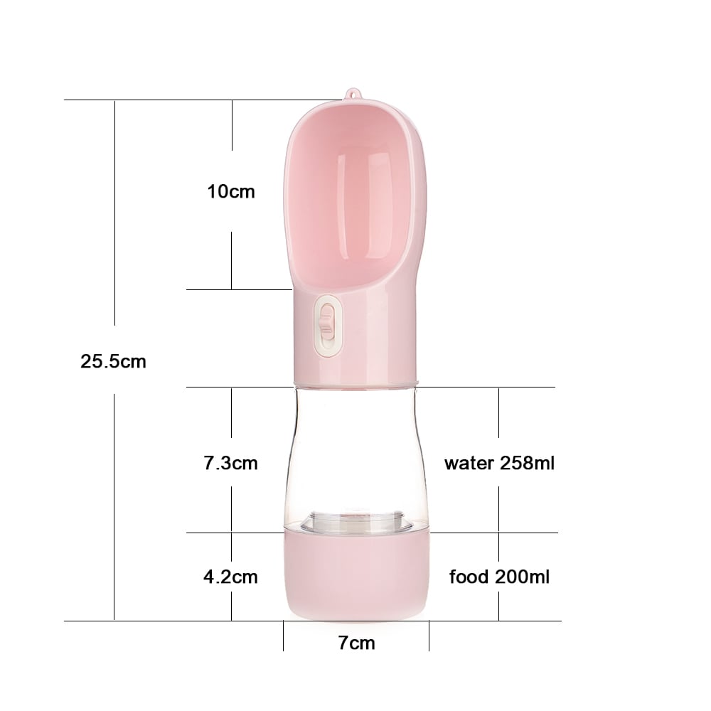 HydroPaws Portable 2 in 1 Pet Water Bottle with feeder