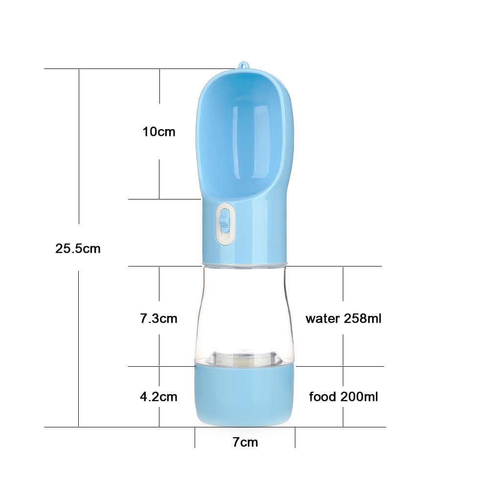 HydroPaws Portable 2 in 1 Pet Water Bottle with feeder