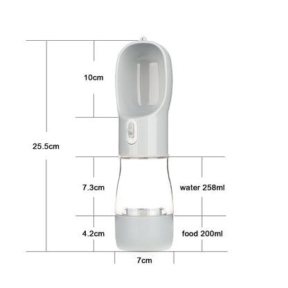 HydroPaws Portable 2 in 1 Pet Water Bottle with feeder