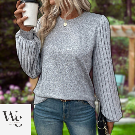 Katia™ Solid Color Long Sleeve Pullover Top – Effortless Spring Style