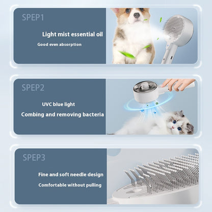 Animal Hair Remover Steam Brush Pet Self Cleaning