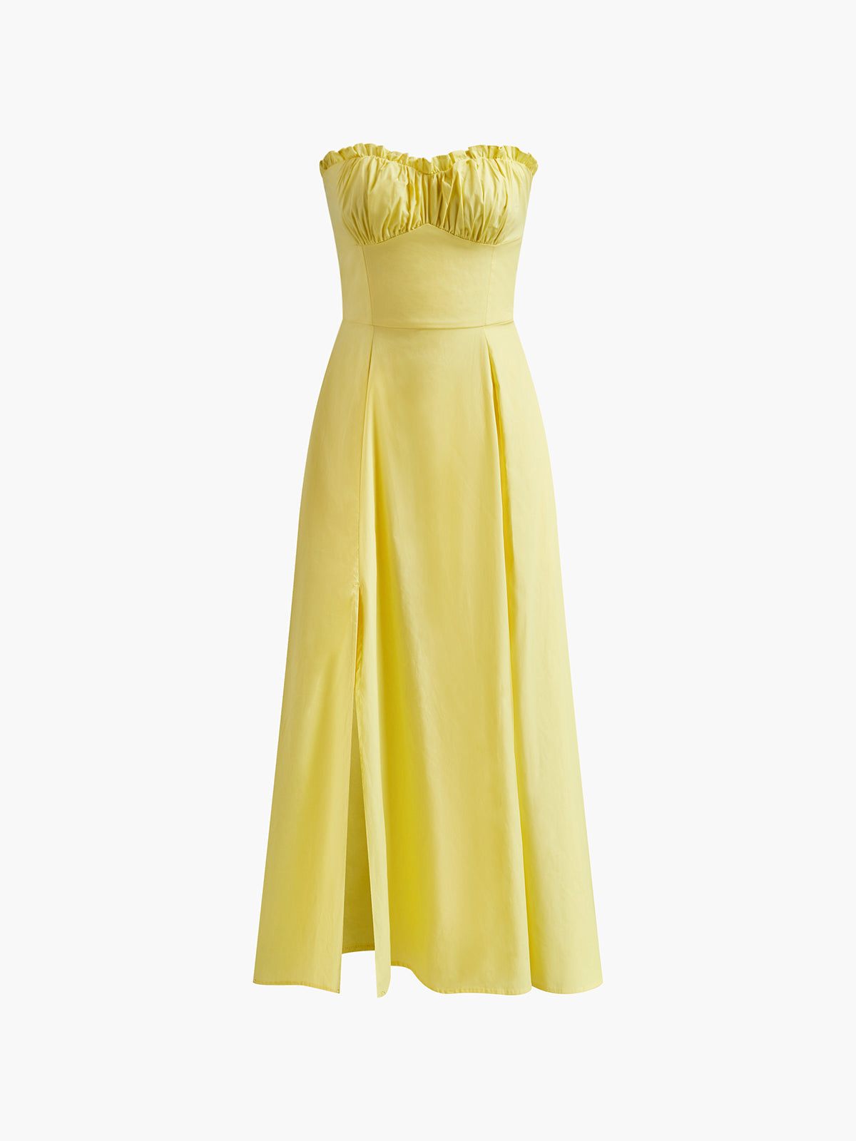 Chic Lettuce Trim Slit Midi Dress for Effortless Style