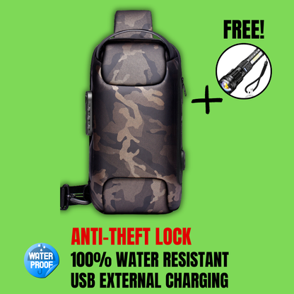 AquaGuard™ Anti-Theft Waterproof Sling Bag + Free LED Travel Light (50% OFF LAST DAY)