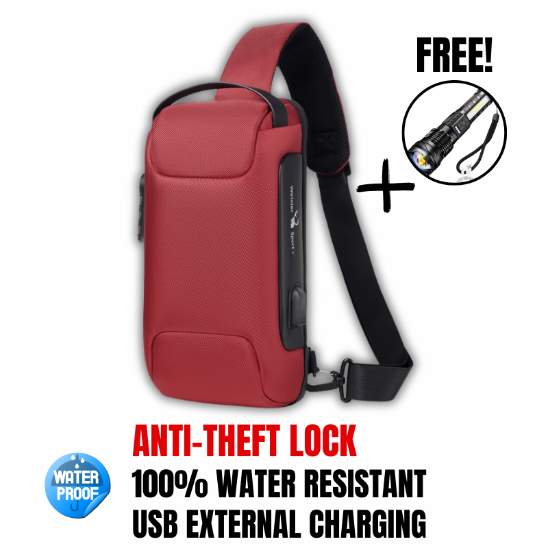 AquaGuard™ Anti-Theft Waterproof Sling Bag + Free LED Travel Light (50% OFF LAST DAY)