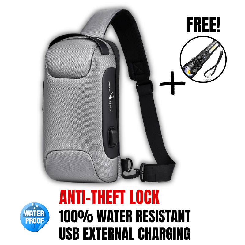 AquaGuard™ Anti-Theft Waterproof Sling Bag + Free LED Travel Light (50% OFF LAST DAY)